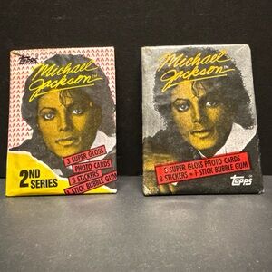 2 MICHAEL JACKSON 1984 Topps Unopened Wax Pack 1st 2nd Series 3 Cards 3 Stickers